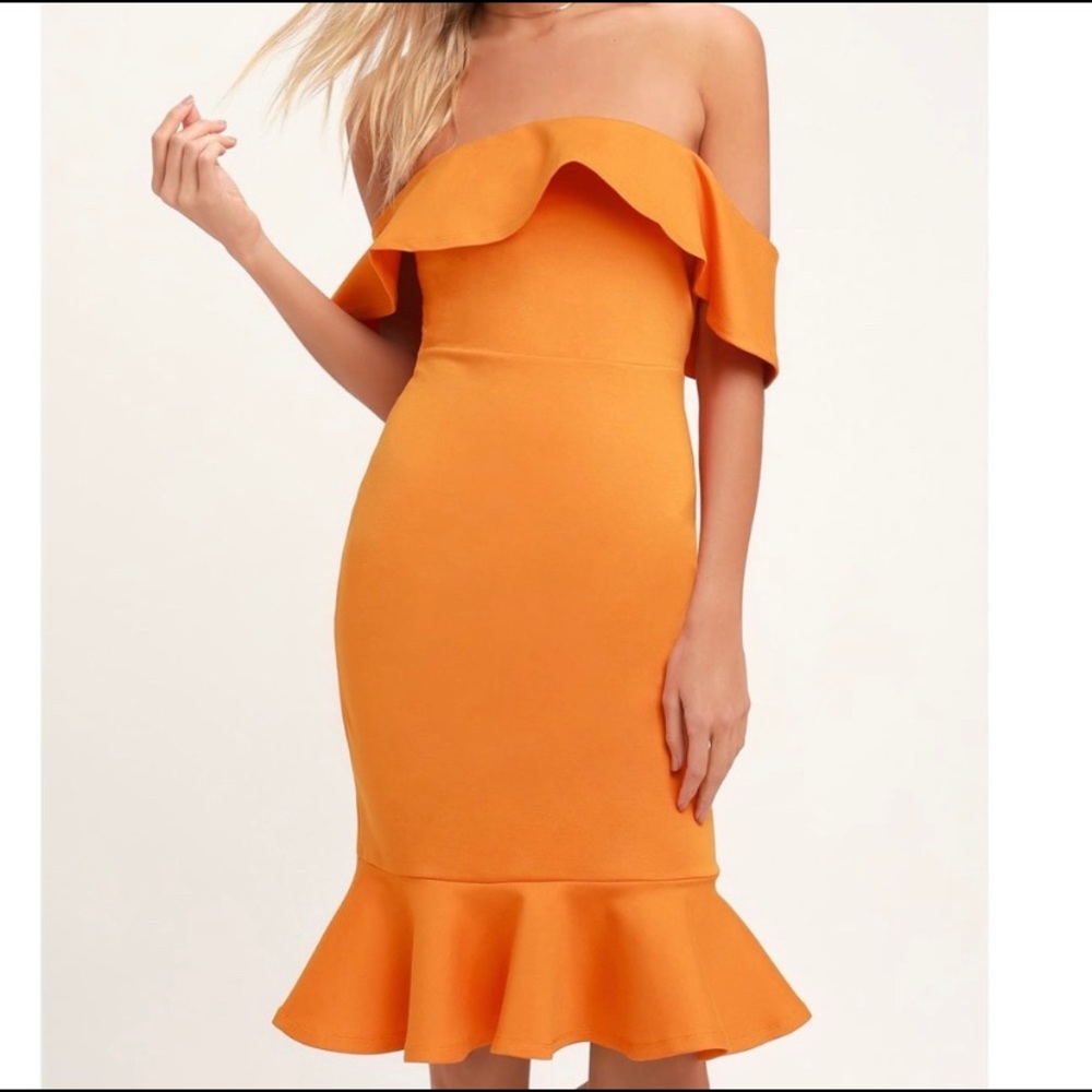 Lulus Off the Shoulder BodyCon Dress Sz.Med